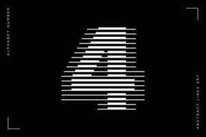 Nummer vier Logo Linien abstrakt modern Kunst Vektor