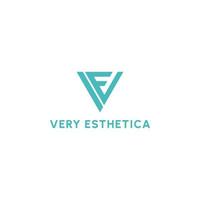 abstrakt första brev ve eller ev logotyp i blå Färg isolerat i vit bakgrund applicerad för medicinsk estetik kontor logotyp också lämplig för de märken eller företag ha första namn ev eller ve. vektor