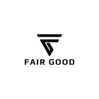 abstrakt första brev fg eller gf logotyp i svart Färg isolerat i vit bakgrund applicerad för golf axel passande företag logotyp också lämplig för de märken eller företag ha första namn gf eller fg. vektor