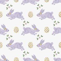 Muster mit süß Kaninchen, Hase oder Hase. Baby Tiere und Ostern Eier drucken. kindisch bekleidung drucken im Pastell- Farben. Verpackung Papier, Gruß Karten, Textil- Design. vektor