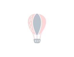 Hand gezeichneter skandinavischer Vektorluftballon. niedliche handgezeichnete Illustration für Postkarte, Textil oder T-Shirt. nordisches Element des Designs vektor