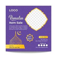 Ramadan Verkauf Sozial Medien Post Vorlage Design. vektor
