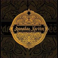 ramadan kareem dekorativ prydnad guld vektor