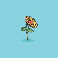 schön Sonnenblume Karikatur Illustration vektor
