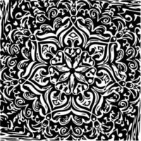 svart och vit mandala etnisk bakgrund design vektor