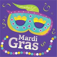 Karneval gras Poster venezianisch Maske mit Feder Dekoration Vektor Illustration