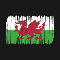 wales flagga borsta vektor