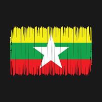 Myanmar-Flaggenpinsel-Vektorillustration vektor