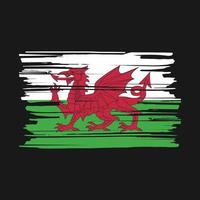 wales flagga borsta vektor