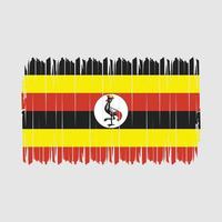 uganda flagga borsta vektor illustration