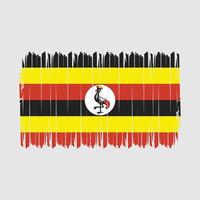 Uganda-Flagge-Pinsel-Vektor-Illustration vektor