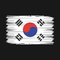 söder korea flagga borsta vektor illustration