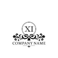Brief xi Blumen- Logo Design. Logo zum Frauen Schönheit Salon Massage kosmetisch oder Spa Marke vektor