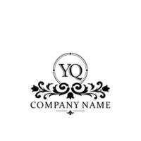 brev yq blommig logotyp design. logotyp för kvinnor skönhet salong massage kosmetisk eller spa varumärke vektor