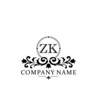 Brief zk Blumen- Logo Design. Logo zum Frauen Schönheit Salon Massage kosmetisch oder Spa Marke vektor