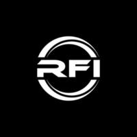 rfi brev logotyp design i illustration. vektor logotyp, kalligrafi mönster för logotyp, affisch, inbjudan, etc.