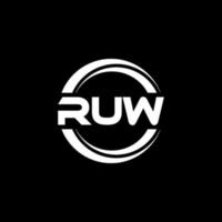 RUW brev logotyp design i illustration. vektor logotyp, kalligrafi mönster för logotyp, affisch, inbjudan, etc.