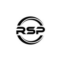rsp brev logotyp design i illustration. vektor logotyp, kalligrafi mönster för logotyp, affisch, inbjudan, etc.