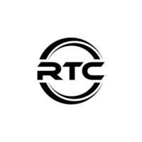 rtc brev logotyp design i illustration. vektor logotyp, kalligrafi mönster för logotyp, affisch, inbjudan, etc.