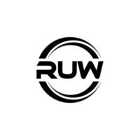 RUW brev logotyp design i illustration. vektor logotyp, kalligrafi mönster för logotyp, affisch, inbjudan, etc.