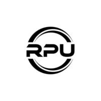 rpu brev logotyp design i illustration. vektor logotyp, kalligrafi mönster för logotyp, affisch, inbjudan, etc.
