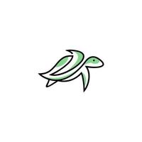 einfach Linie Schildkröte Logo im schwarz und Weiß Design Vektor Vorlage. Monogramm Schildkröte Linie Kunst minimalistisch Logo Design Symbol