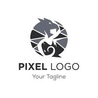 Pixel Logo Design Vektor Vorlage