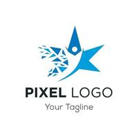 pixel logotyp design vektor mall