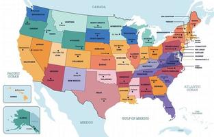 Karte des Vereinigten Staaten von Amerika vektor