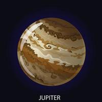 planet Jupiter tecknad serie vektor illustration