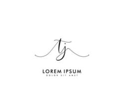 Initiale Brief tj feminin Logo Schönheit Monogramm und elegant Logo Design, Handschrift Logo von Initiale Unterschrift, Hochzeit, Mode, Blumen- und botanisch mit kreativ Vorlage vektor