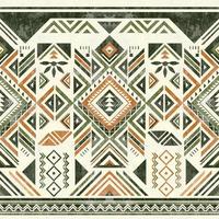 einheimisch amerikanisch indisch Ornament Muster geometrisch ethnisch Textil- Textur Stammes- aztekisch Muster navajo Mexikaner Stoff Meer vektor
