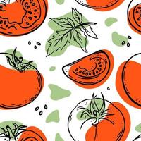 Tomate Muster köstlich skizzieren Stil nahtlos Hintergrund vektor