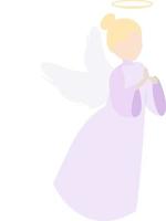 Wächter Engel Mädchen im ein lila Kleid. vektor