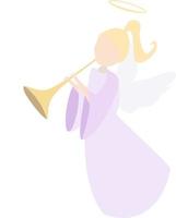 väktare ängel flicka i en lila klänning. vektor