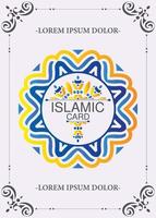 elegant gränsmönster islamiska gratulationskort vektor