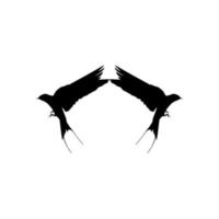 fliegend Paar von das schlucken Vogel Silhouette zum Logo, Piktogramm, Webseite. Kunst Illustration oder Grafik Design Element. Vektor Illustration