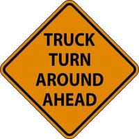 trafik lastbil tecken lastbil sväng runt om ett huvud vektor