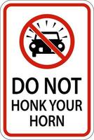 Nej honking tecken do inte honk din horn vektor