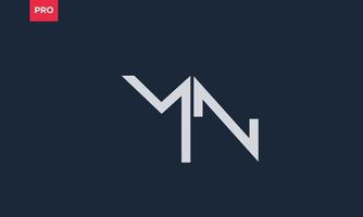 alfabetet bokstäver initialer monogram logotyp mn, nm, m och n vektor