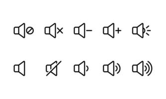 Lautsprecher Volumen umrissen Symbol Satz. geeignet zum Multimedia ui ux, Klang Kontrolle, und Audio- Einstellung. vektor