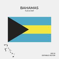 Bahamas Karte und Flagge vektor