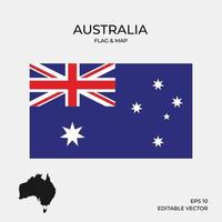 australien karta och flagga vektor
