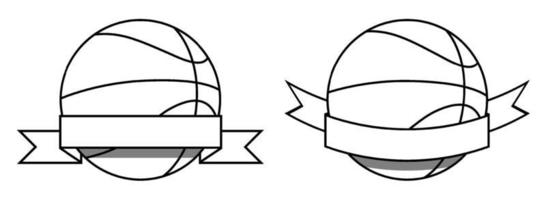 Symbol Satz, Sport Ball zum Basketball auf Weiß Hintergrund mit Schleife. Golf Wettbewerb. isoliert Vektor