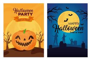 Happy Halloween Banner Set vektor