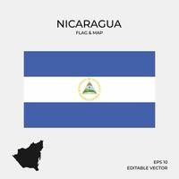 Nicaragua Karte und Flagge vektor