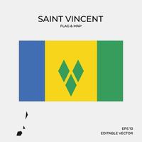 Saint Vincent Karte und Flagge vektor