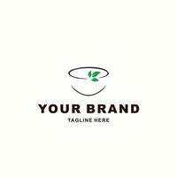 Kaffee Tasse und Blatt Logo geeignet zum Ihre Kaffee Geschäft vektor