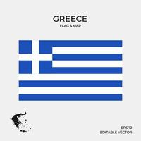 Griechenland Karte und Flagge vektor