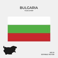 bulgarien karta och flagga vektor